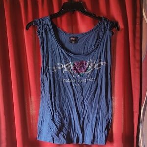 Blue Sleeveless Top